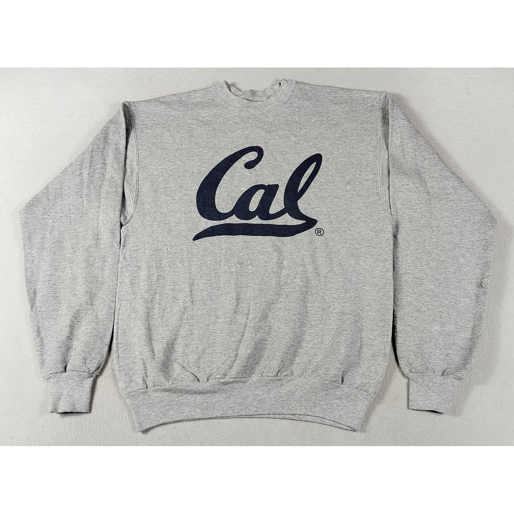 California Golden Bears Sweatshirt Mens Small Gray NCAA Football Hanes Crewneck